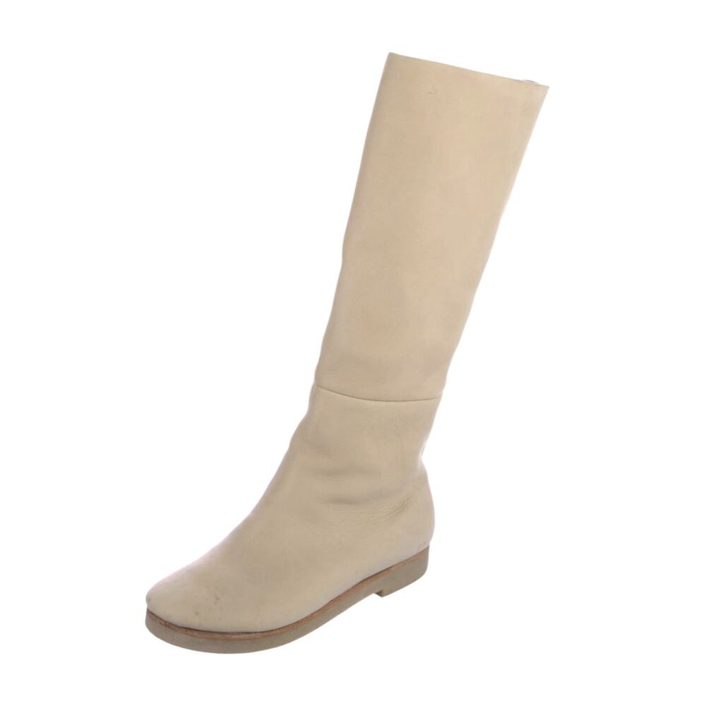 Lauren Manoogian Tall Lined Leather Boot Cream Ivory Size 40 (10)